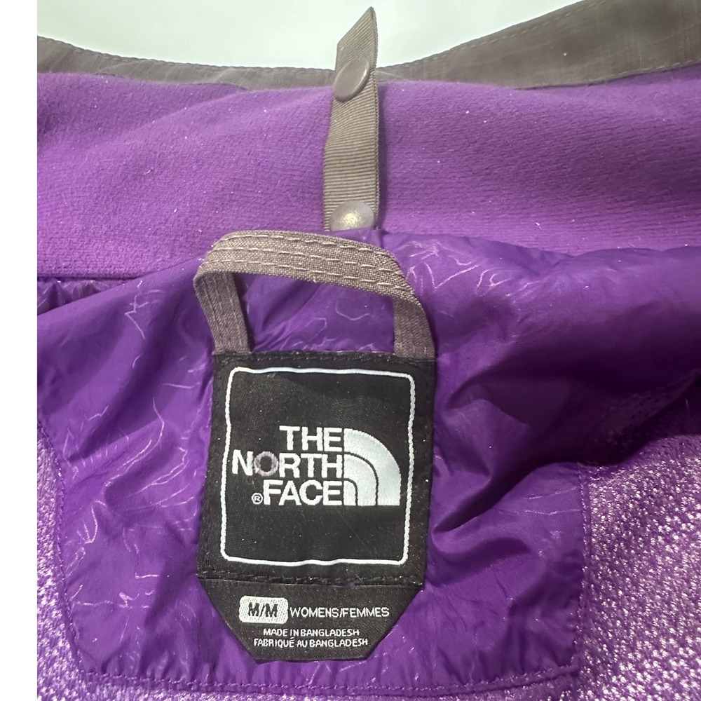 The North Face Womens Gray Pink Hooded Shell Jacket Medium Full Zip A7CP F14 - Picture 7 of 16